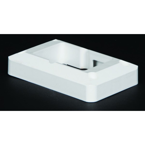 LMT OTI-235WRB-WHITE 2" x 3 1/2" Flat Rail Bracket with Plugs - White