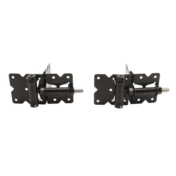 Adjustable Self-Closing Stainless Steel Gate Hinge Pair With Hardware For Vinyl Fence Gates (Black) - NW171NASCA-SSBD