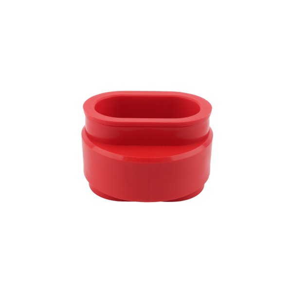 Red Heavy Duty Vinyl Fence Donut With Adapter For 5" x 5" Post and 2" (1 7/8" OD) or 2 1/2" (2 3/8" OD) Pipe