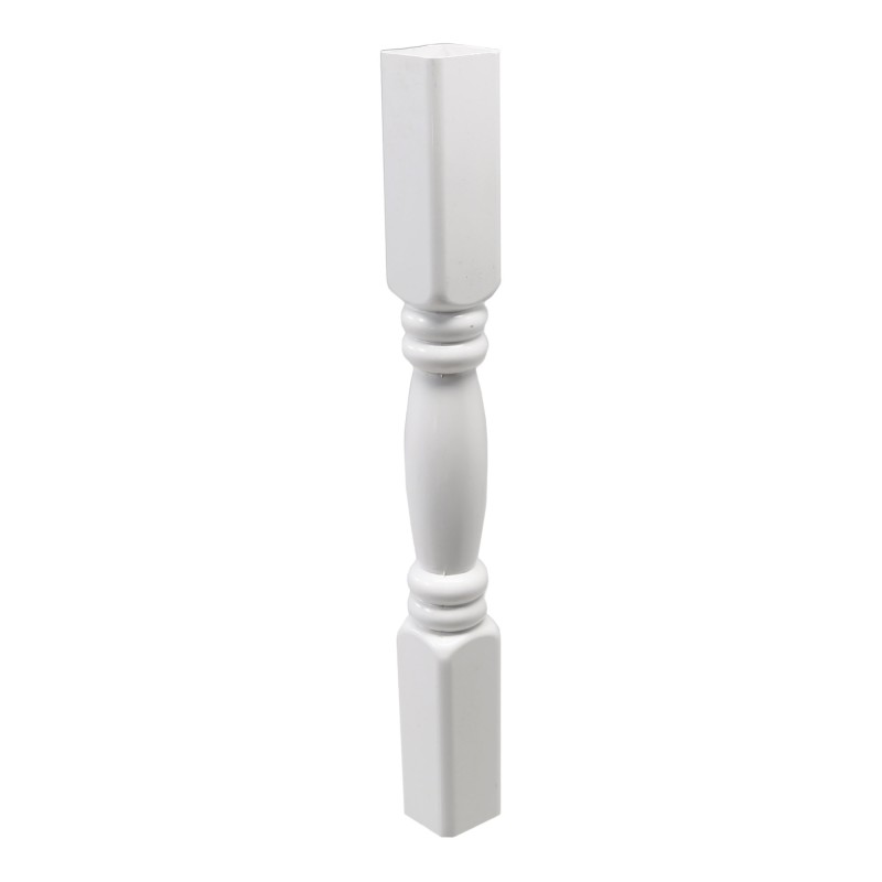 LMT 1 1/4" Sq x 12" Gingerbread Baluster Thermoformed Vinyl Spindle For Vinyl Railing (White