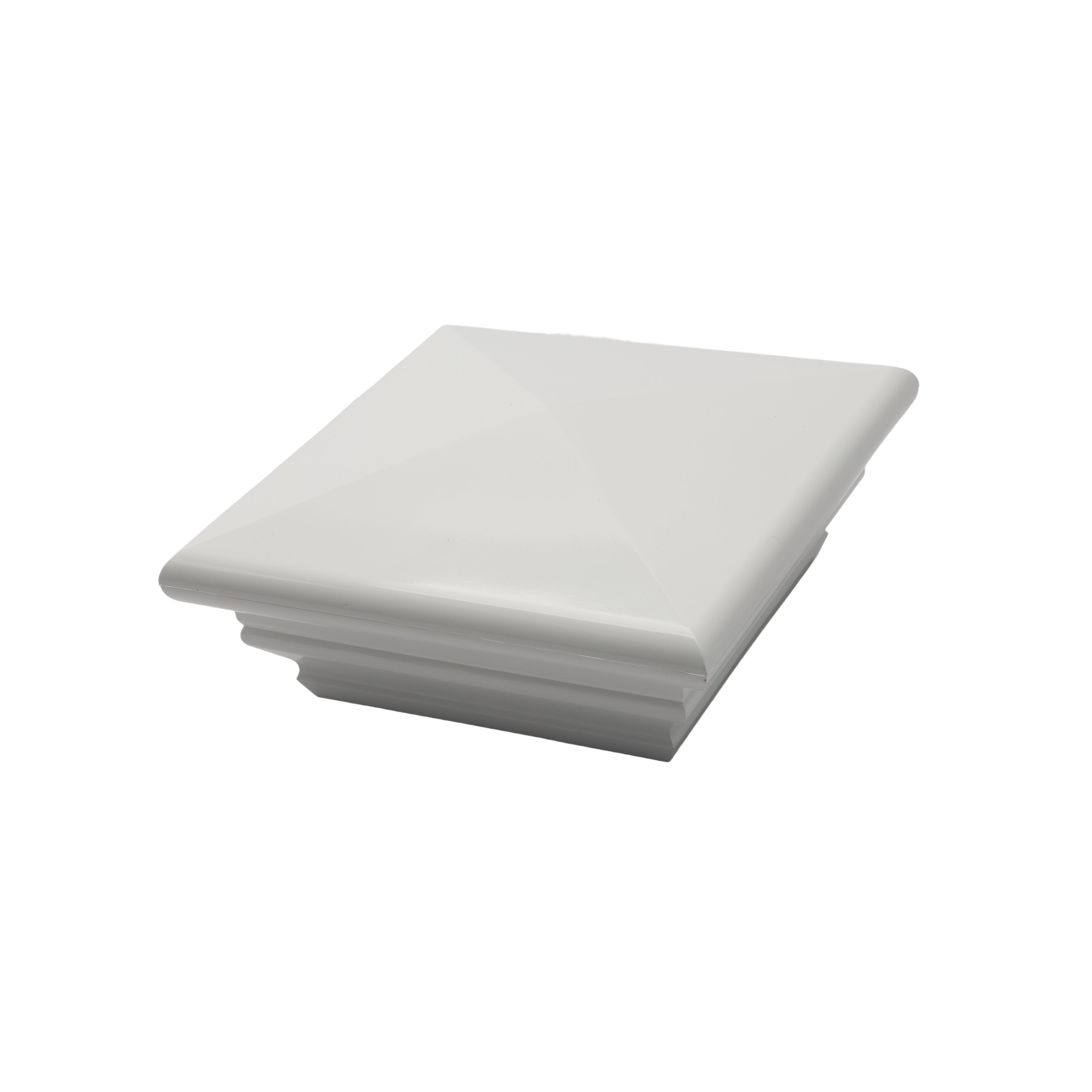 White Vinyl Fence Post Cap - Federation Style - Fits 4x4 Or 5x5 Posts By Jake Sales