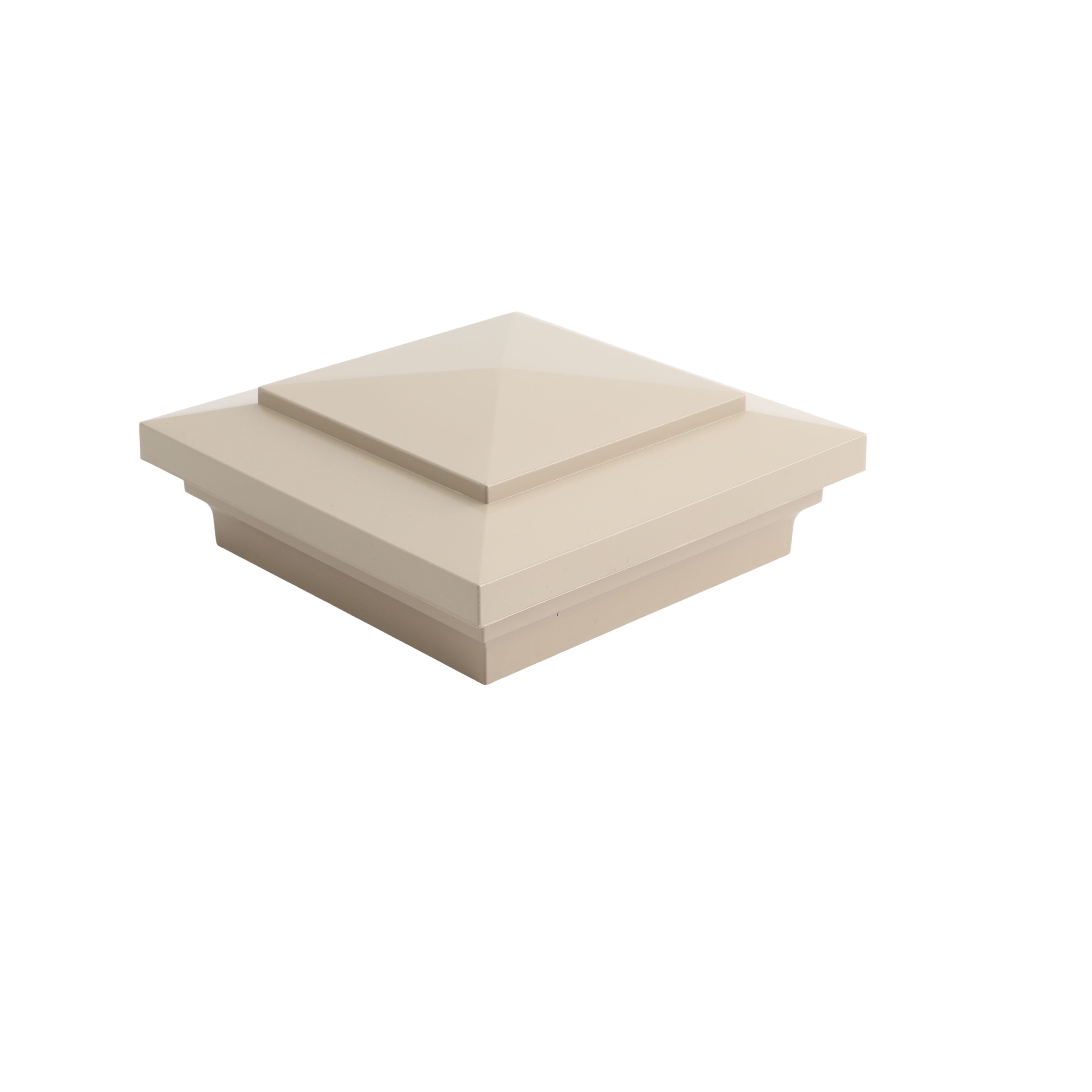 4.5" (4 1/2" x 4 1/2") Cape May Style Vinyl Post Cap - Khaki | Vinyl ...