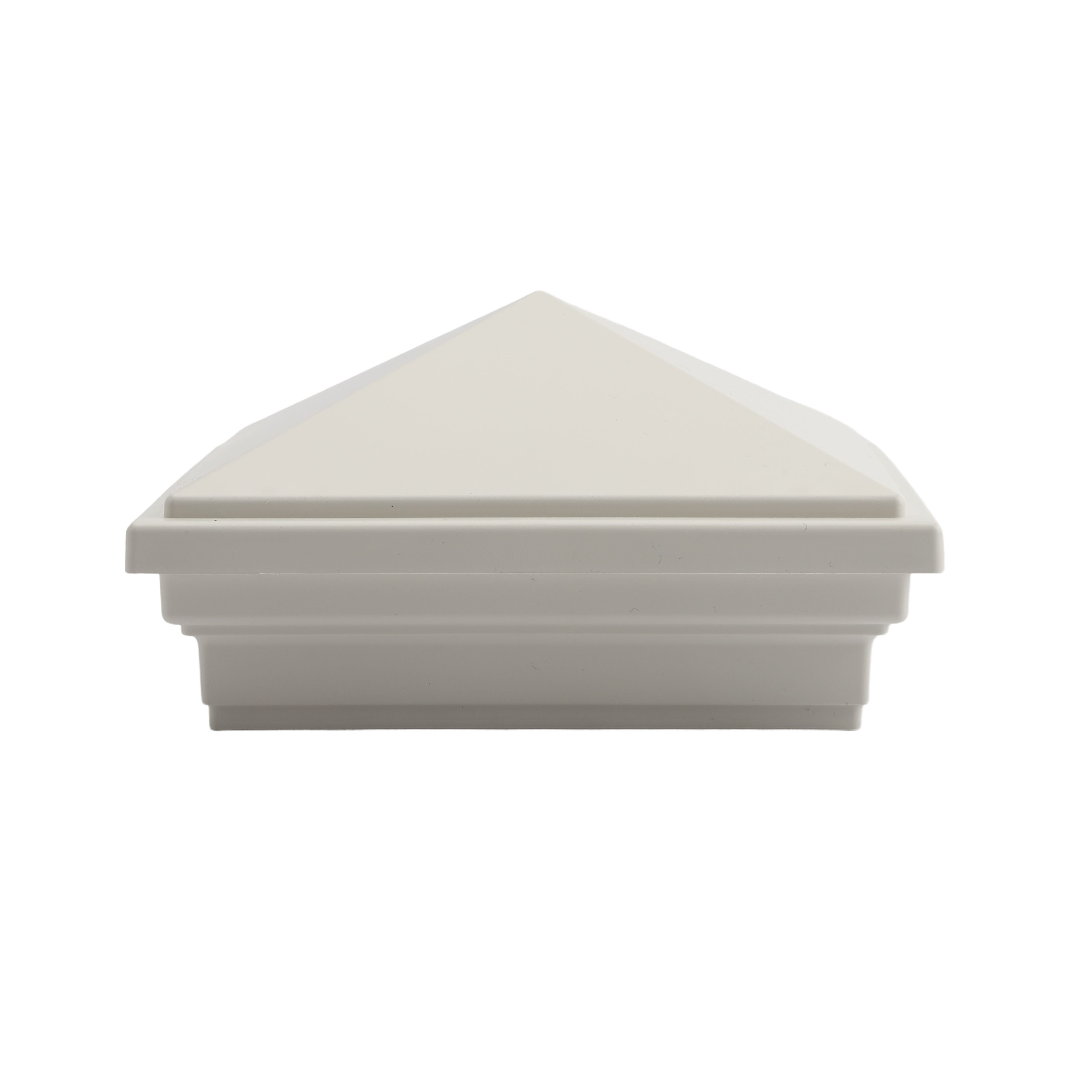 4 1 2 x 4 1 2 Sq. Trex Classic White Pyramid Top New England Vinyl Post Cap For Trex Posts LMT 1815 Vinyl Fence Fittings