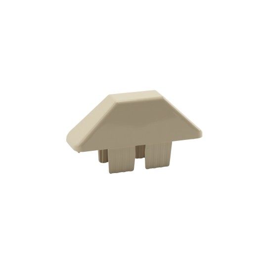 LMT 7/8" x 3" (0.718" x 2.788" ID) Dog Ear Vinyl Picket Cap for Vinyl Fence Posts (Almond) - 1012ANA