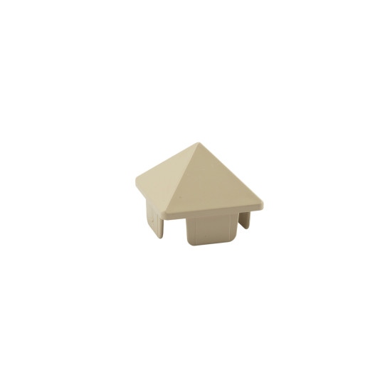 LMT 1 1/2" x 1 1/2" (1.370" x 1.370" ID) Sharp Vinyl Picket Cap for Vinyl Fence Posts (Almond) - 1074-ALMOND