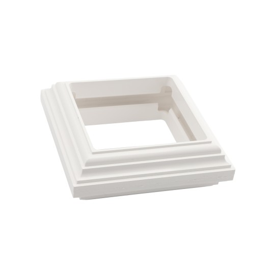LMT 1096-WHITE 4" Vinyl Post Decorative Knuckle - White Decorative Vinyl Post Accent (PostAccents)