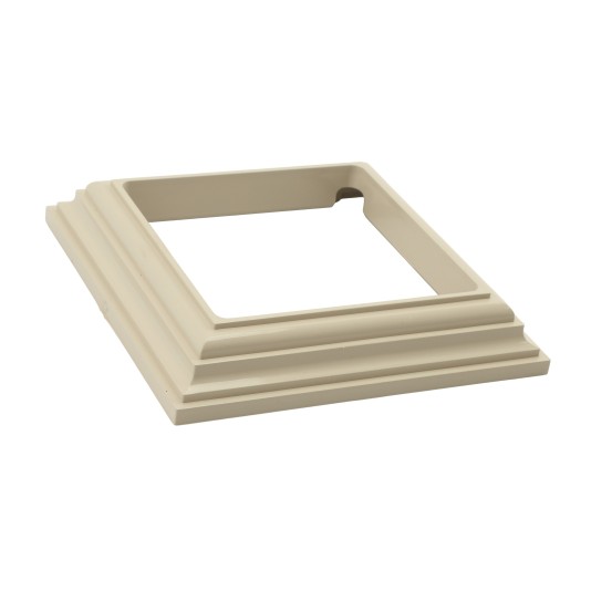LMT 4" Sq. One-Piece Low Profile Vinyl Post Skirt for Vinyl Fence Posts (Almond) - 1104-ALMOND