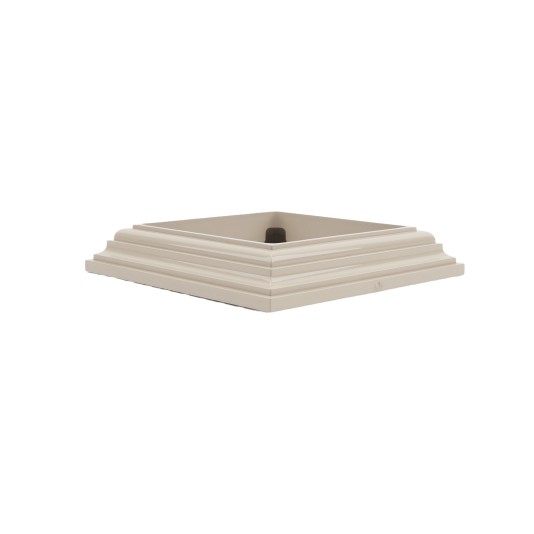 LMT 4" Sq. One-Piece Low Profile Vinyl Post Skirt for Vinyl Fence Posts (Khaki) - 1104-KHAKI
