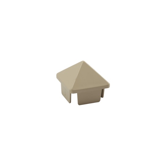 LMT 1 3/8" x 1 3/8" Sharp Vinyl Picket Cap for Vinyl Fence Posts (Almond) - 1116-ALMOND