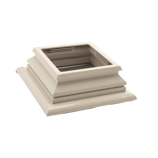 LMT 4" Sq. Federation Two-Piece Vinyl Post Skirt for Vinyl Fence Posts (Khaki) - 1137-KHAKI