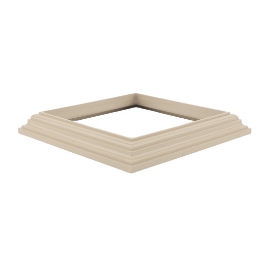 LMT 6" Sq. One-Piece Low Profile Post Skirt for Vinyl Fence Posts (Almond) - 1227-ALMOND
