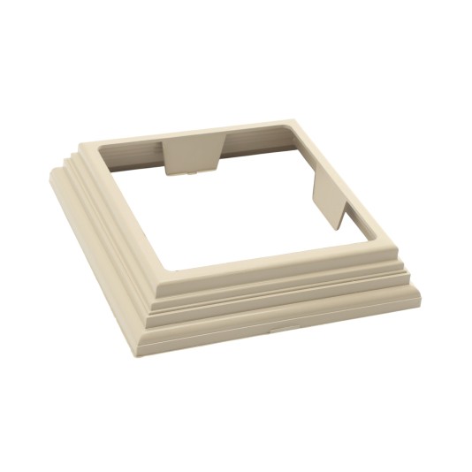 LMT 5" Sq. One-Piece Nantucket Vinyl Post Skirt for Vinyl Fence Posts (Khaki) - 1235-KHAKI