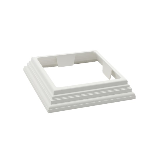 LMT 5" Sq. One-Piece Nantucket Vinyl Post Skirt for Vinyl Fence Posts (White) - 1235-WHITE