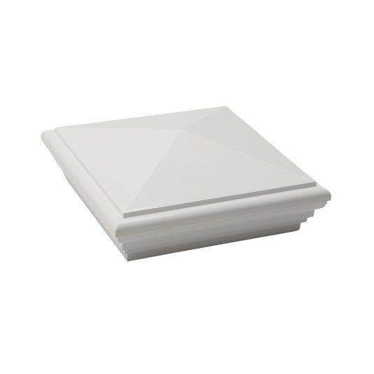 LMT 1236W 5" x 5" Nantucket Vinyl Post Cap - White (PostCaps)