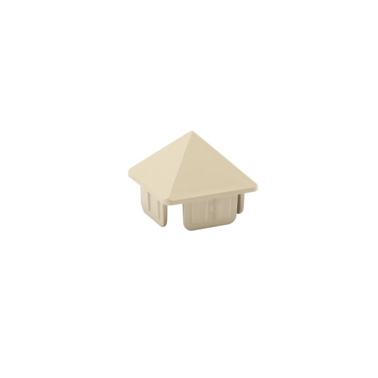 LMT 1 1/2" x 1 1/2"  (1.390" x 1.390" ID) Sharp Vinyl Picket Cap for Vinyl Fence Posts (Almond) - 1341-ALMOND