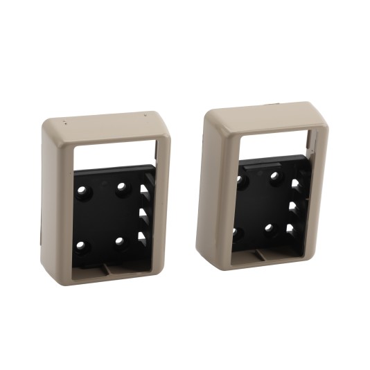 LMT 1393-KHAKI 2" x 3 1/2" Covered Handrail Bracket Kit For Vinyl Railing (2 Piece) - Khaki