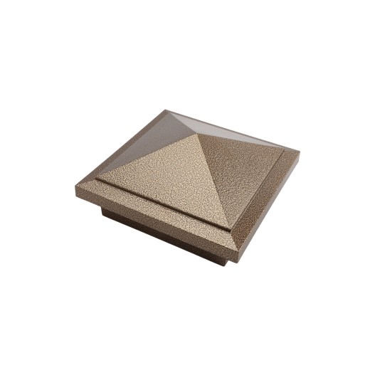 3.625" (3 5/8" x 3 5/8") Haven Style Vinyl Post Cap for 4" x 4" Wood Post - Antique Gold