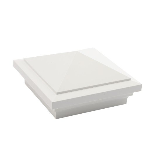 4" X 4" Haven Style Vinyl Post Cap for Vinyl Fence and Railing (White) (PostCaps)