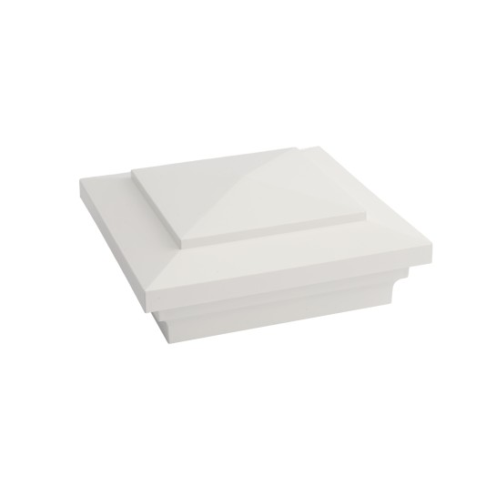 4" X 4" Cape May Style Vinyl Post Cap for Vinyl Fence and Railing (White)