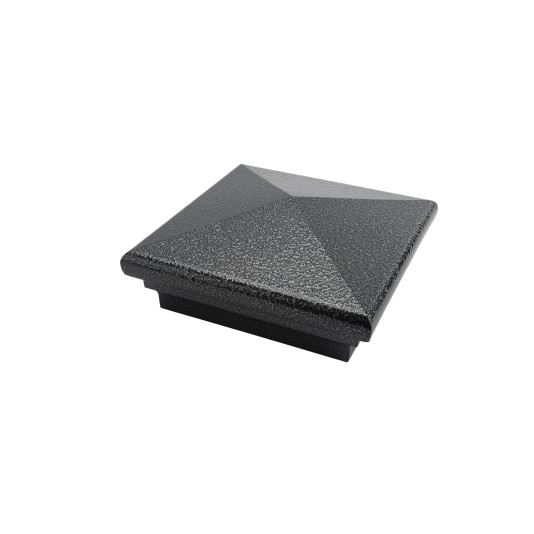 3.625" (3 5/8" x 3 5/8") Neptune Style Vinyl Post Cap for 4" x 4" Wood Post - Antique Gray