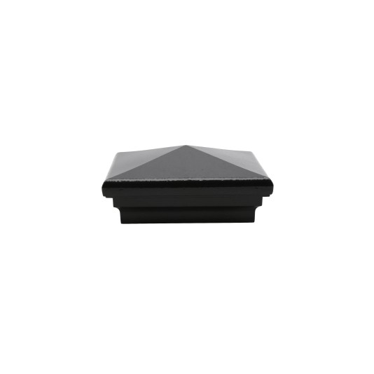 3.625" (3 5/8" x 3 5/8") Neptune Style Vinyl Post Cap for 4" x 4" Wood Post - Hammertone Black