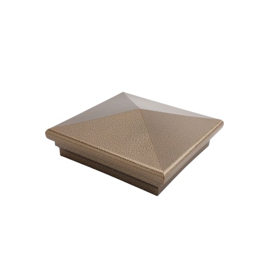 5.625" (5 5/8" x 5 5/8") Neptune Style Vinyl Post Cap for 6" x 6" Wood Post - Antique Gold