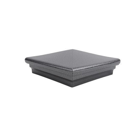 5.625" (5 5/8" x 5 5/8") Neptune Style Vinyl Post Cap for 6" x 6" Wood Post - Antique Gray