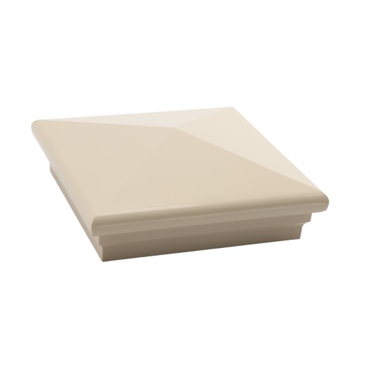 6X6 Neptune Style Vinyl Post Cap for Vinyl Fence and Railing (Almond) (PostCaps)