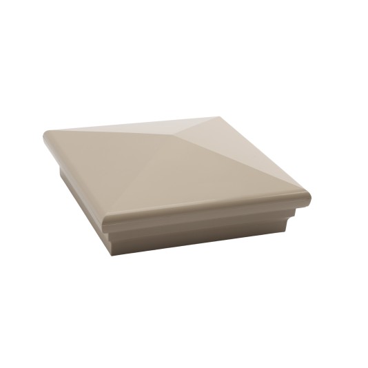 6X6 Neptune Style Vinyl Post Cap for Vinyl Fence and Railing (Khaki) (PostCaps)