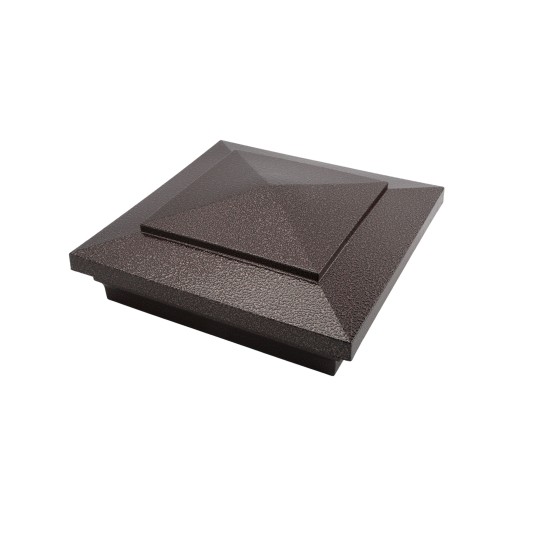 6" x 6" Cape May Style Vinyl Post Cap - Antique Brown