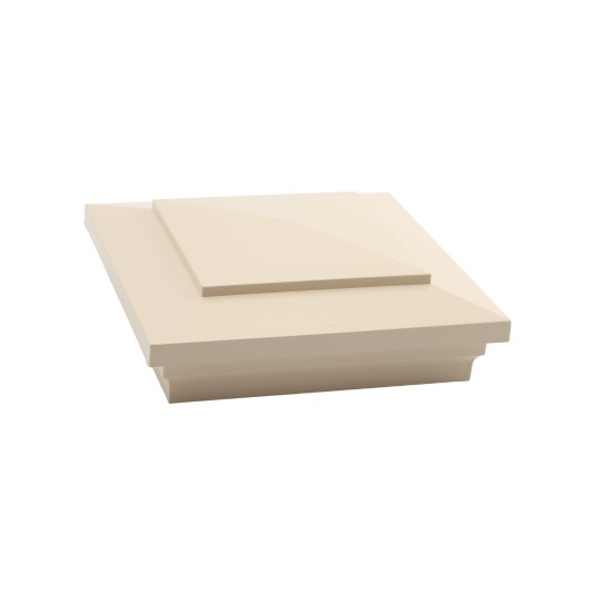 6X6 Cape May Style Vinyl Post Cap for Vinyl Fence and Railing (Beige) (PostCaps)