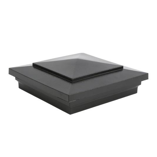 6" x 6" Cape May Style Vinyl Post Cap - Hammertone Black