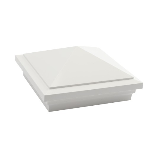 5X5 Haven Style Vinyl Post Cap for Vinyl Fence and Railing (White)