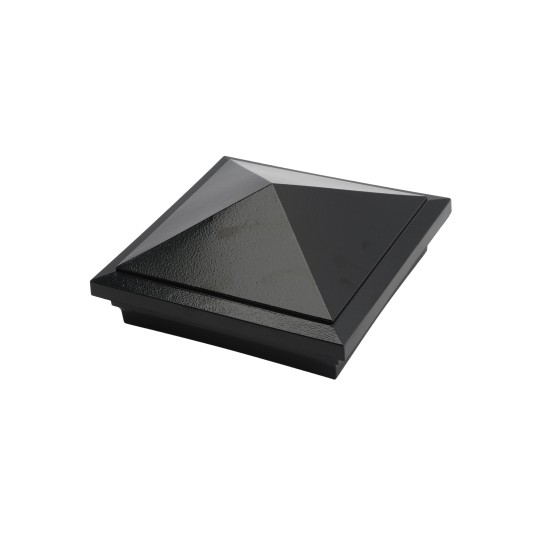 5.625" (5 5/8" x 5 5/8") Haven Style Vinyl Post Cap for 6" x 6" Wood Post - Hammertone Black