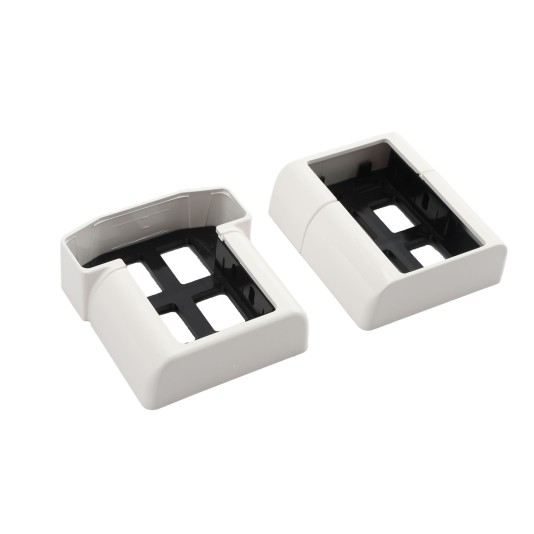 LMT 1522-WHITE T-Rail Covered Bracket Kit For Vinyl Railing (3 Piece) - White