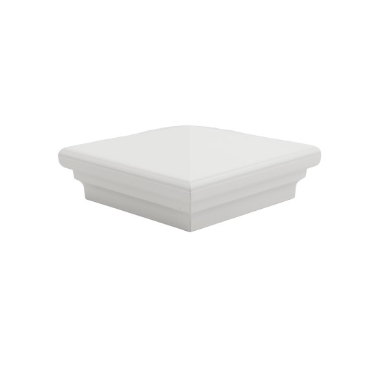 4 1/2" x 4 1/2" Sq. Neptune Vinyl Post Cap - White - LMT-1567W