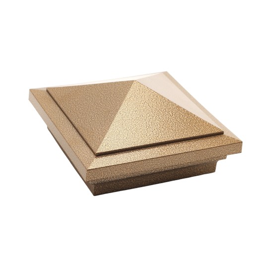 4.5" (4 1/2" x 4 1/2") Haven Style Vinyl Post Cap - Antique Gold