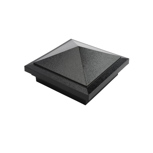 4.5" (4 1/2" x 4 1/2") Haven Style Vinyl Post Cap - Hammertone Black