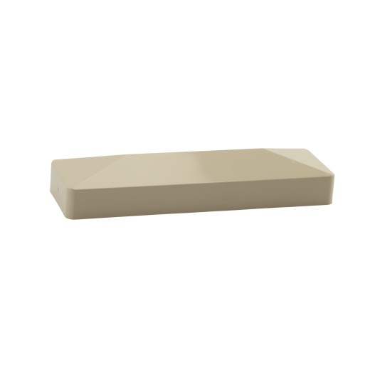 LMT 1 1/2" x 5 1/2" (1.690" x 5.690 x 1.500" OD) External Vinyl End Cap for Vinyl Fence Posts (Almond) - 1692NA