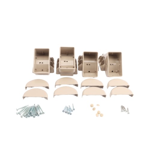 2" x 3.5" Angle Wizard Vertical Stair Vinyl Railing Bracket Kit - (4pk) - LMT 1720KK- Khaki