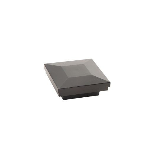 2" Sq. Ornamental Vinyl Post Cap For Aluminum Fence Posts (Black) 