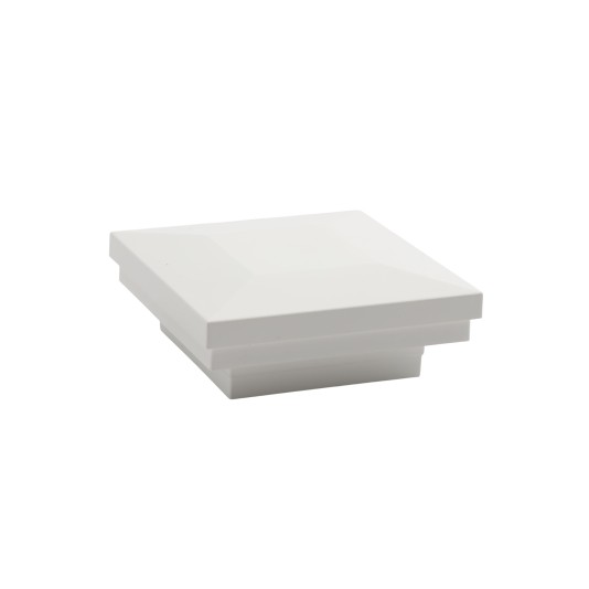 2" x 2" Sq. Ornamental Vinyl Post Cap - 1740W - White (PostCaps)