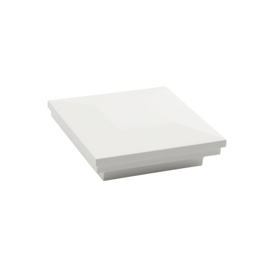 3" x 3" Sq. Ornamental Vinyl Post Cap - 1742W - White (PostCaps)