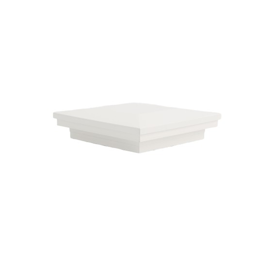 3 1/2" x 3 1/2" Sq. Ornamental Vinyl Post Cap - 1743W - White