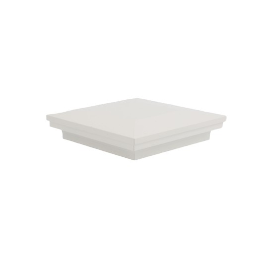 4" x 4" Sq. Ornamental Vinyl Post Cap - 1775W - White