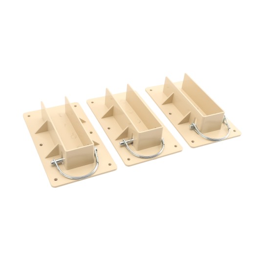 1 1/2" x 5 1/2" Innovative Vinyl Fence Gate Bracket With Locking Pin (3 Each) - LMT 1789-3ALMOND (White Shown As Example)