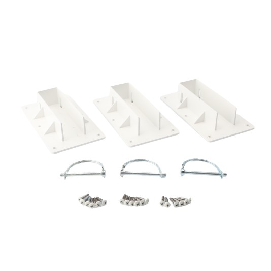 1 1/2" x 5 1/2" Vinyl Fence Removable Gate Bracket Kit With Locking Pin (3 Each) - LMT 1789-3WHITE