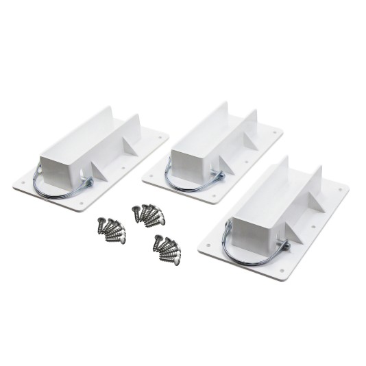 1 1/2" x 5 1/2" Innovative Vinyl Fence Gate Bracket With Locking Pin (3 Each) - LMT 1789-3ALMOND (White Shown As Example)