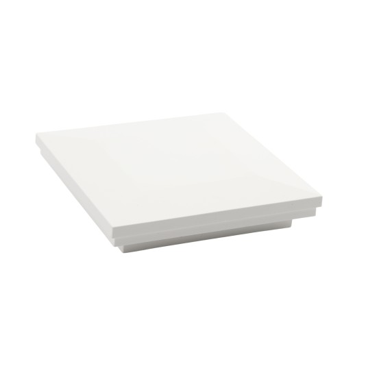 4 1/2" x 4 1/2" Sq. Ornamental Vinyl Post Cap - 1791W - White (PostCaps)