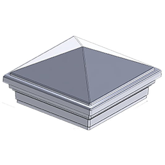 4.5" Sq. Composite Pyramid New England Post Cap -OFFWHITE